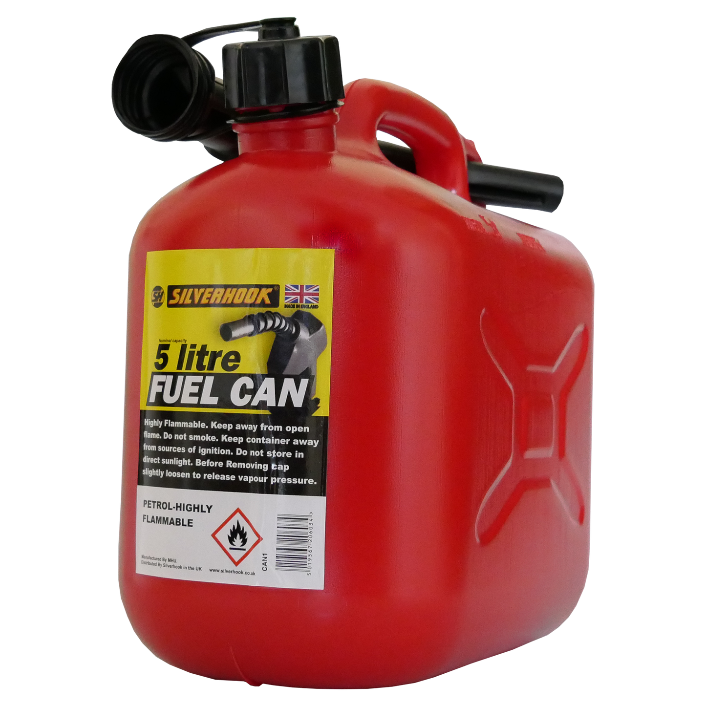 Fuel Can for Leaded Petrol Red 5 Litre