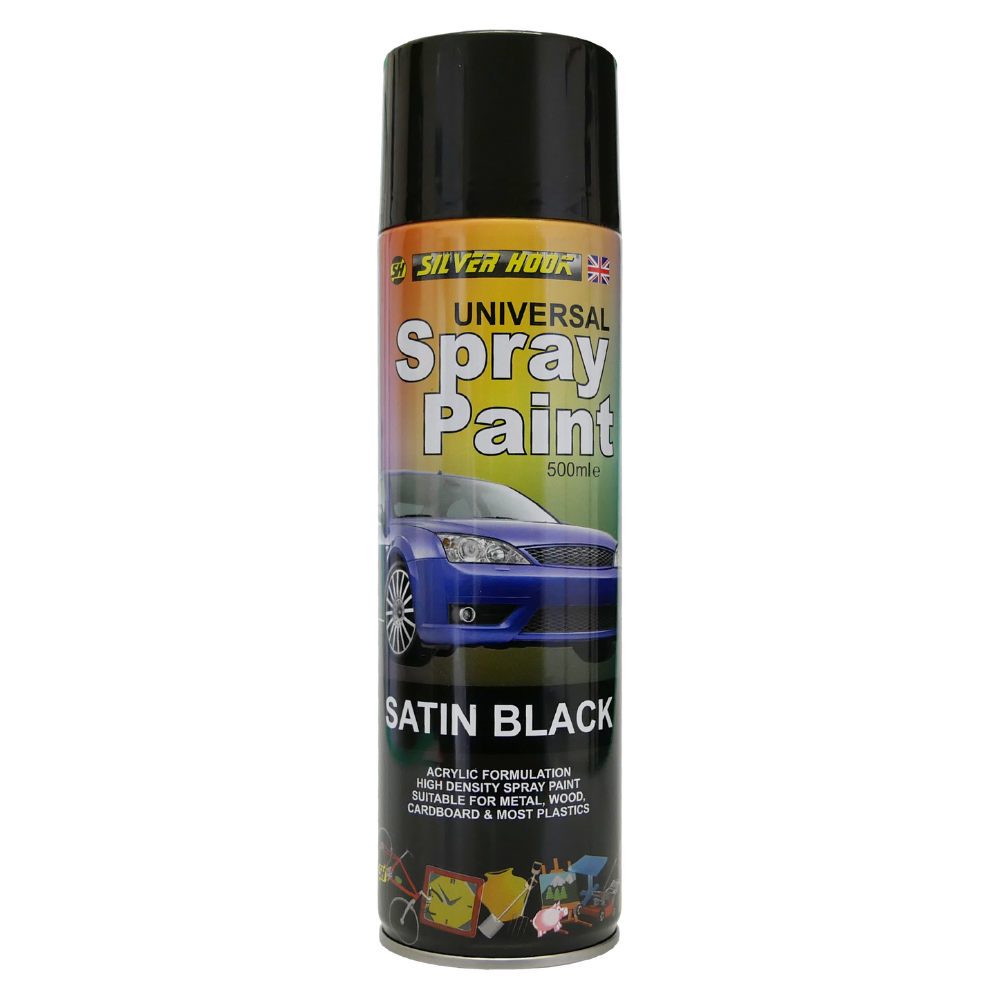 Spray Paint 500ml Satin Black
