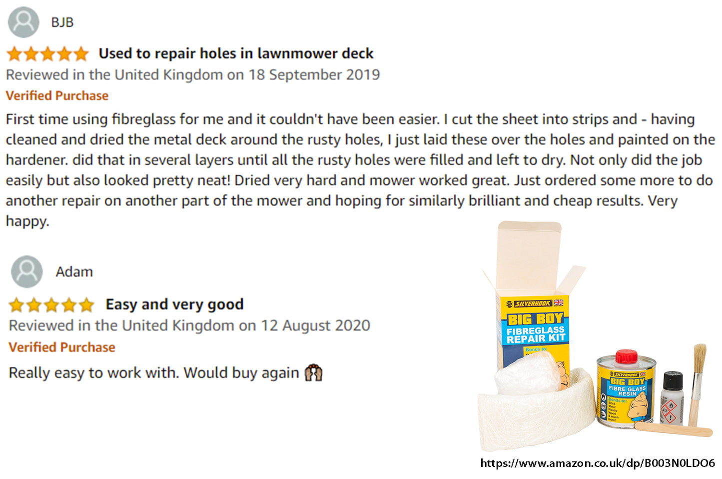 Big Boy Fibre Glass Resin Repair Kit